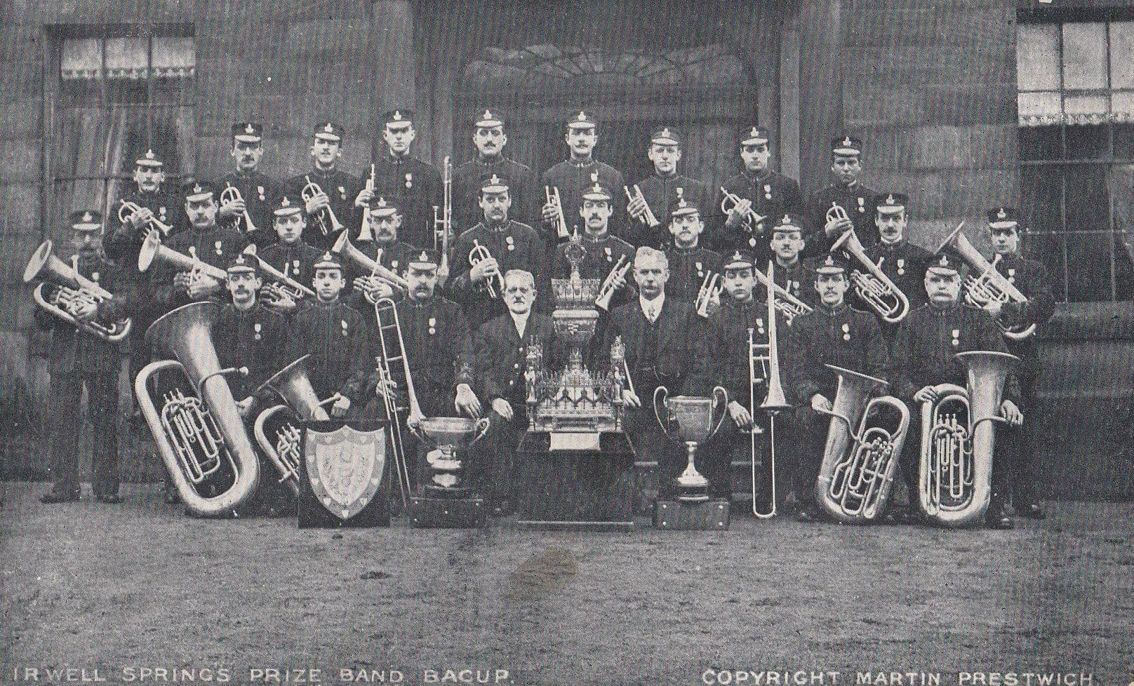 Irwell Springs Prize Band Bacup Postcard