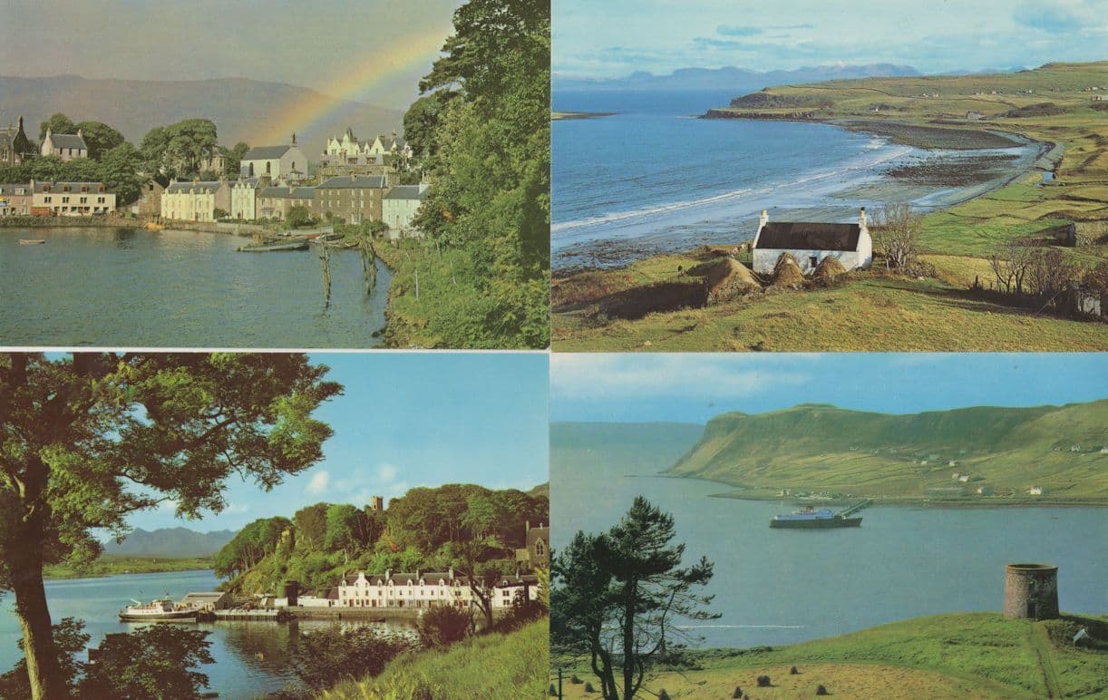 Isle Of Skye Boats Ships Rainbow Scottish 4x 1970s Postcard s