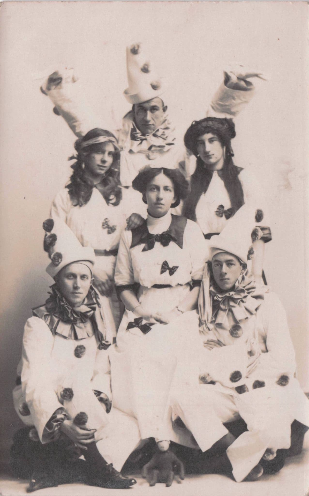 Isle Of Wight Circus Clowns Lady Pierrots Ryde Antique Postcard