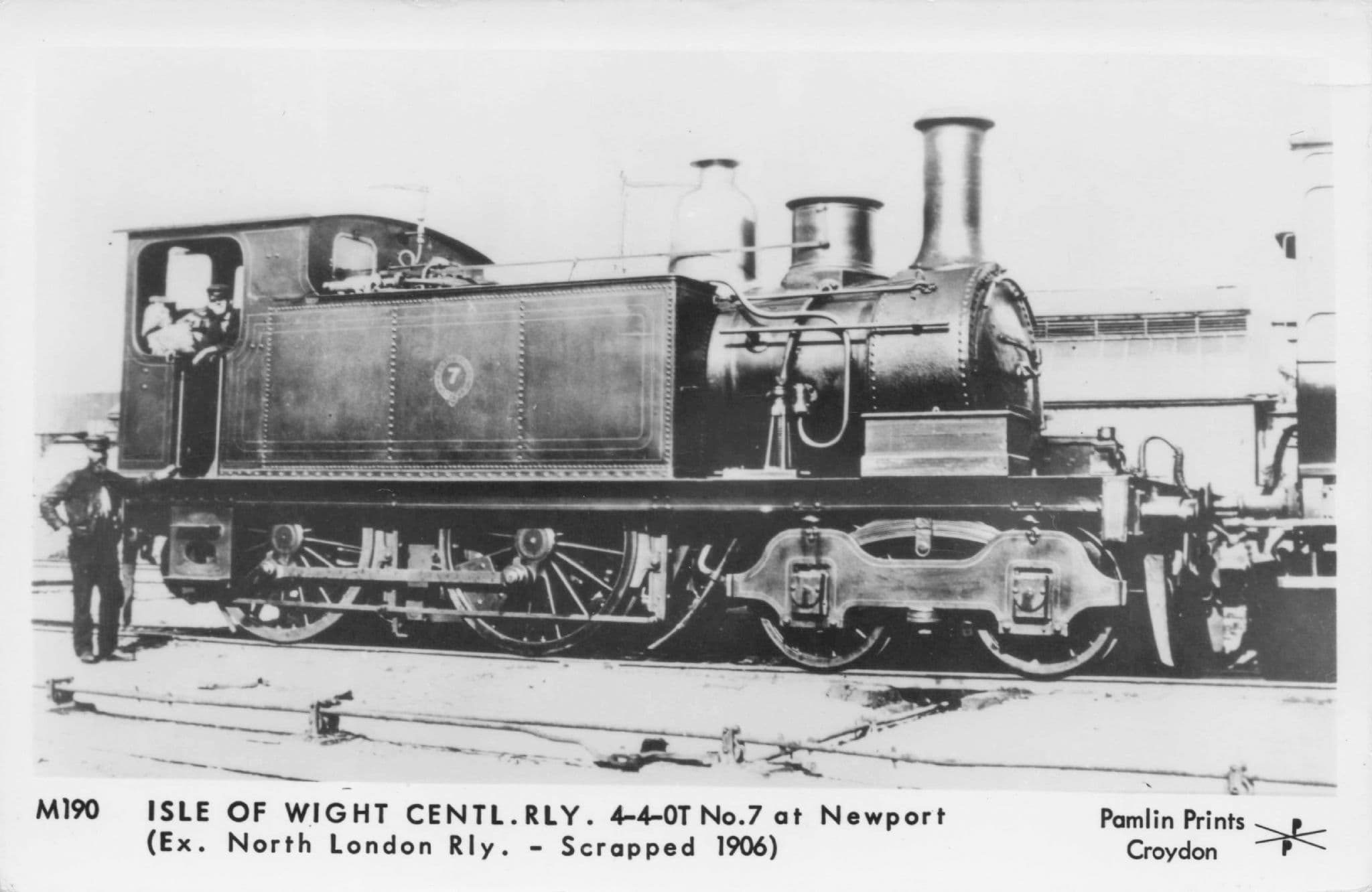 Isle Of Wight Old Train at Newport Station Pamlin Prints Railway RPC Postcard