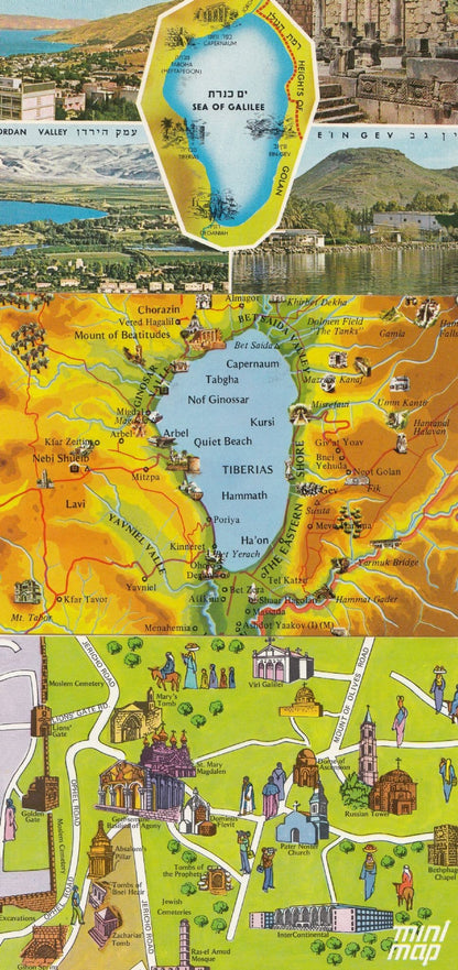 Israel 6x Map Postcard Collection
