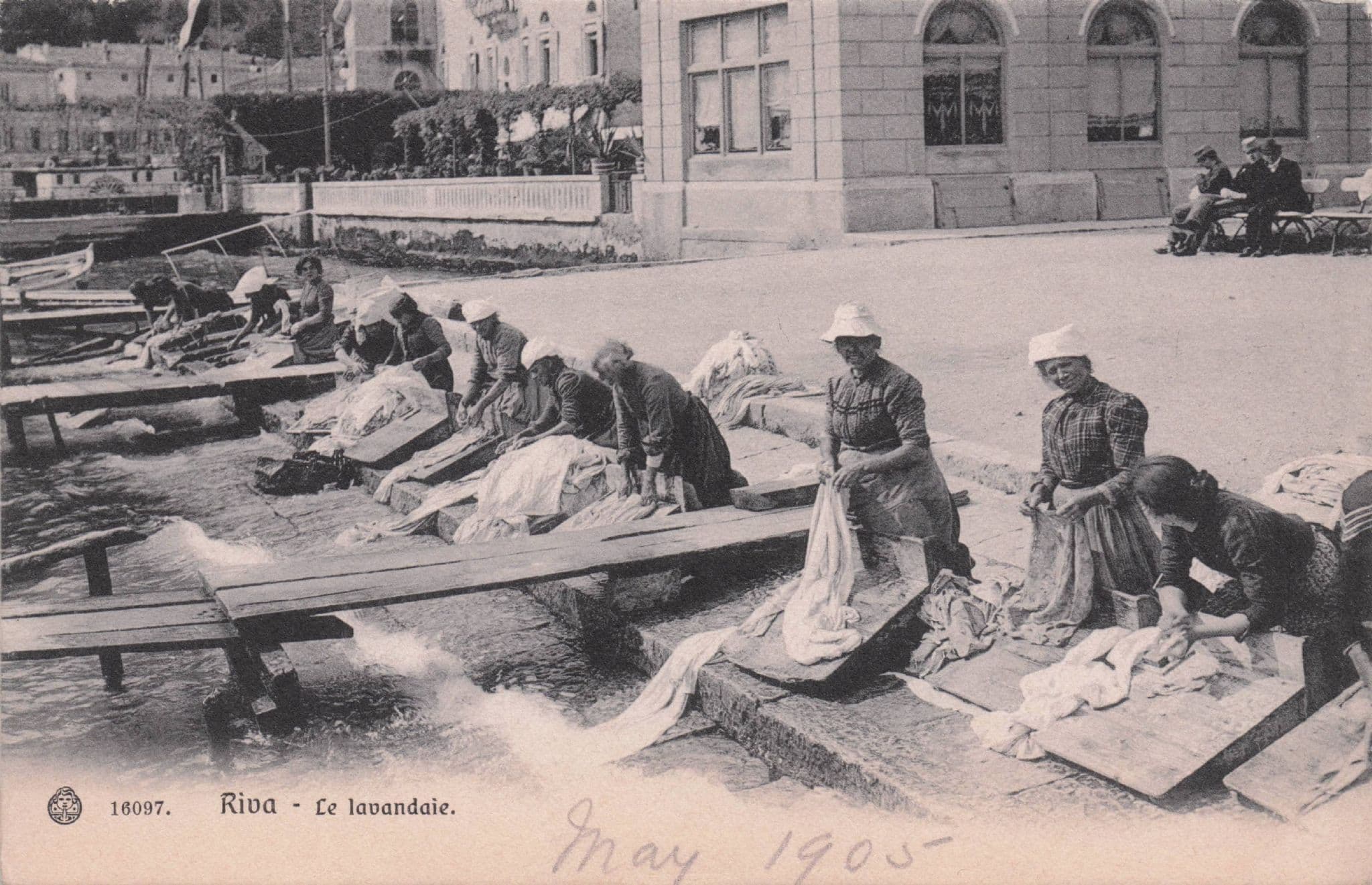 Italie Riva Lavandaie Italian Lady Market Traders Antique Postcard