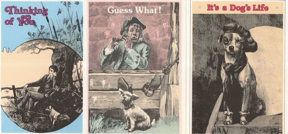 Its A Dogs Life Pied Piper Pipe Smoking 3x Dog Greeting Postcard s
