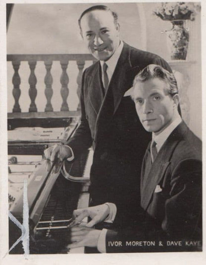 Ivor Moreton & Dave Kaye Original 1940s Fans Antique Photo & Autograph Signed