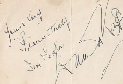 Ivor Moreton & Dave Kaye Original 1940s Fans Antique Photo & Autograph Signed