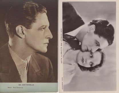 Ivor Novello Hand Signed 1968  & Elizabeth Allen 2x Postcard