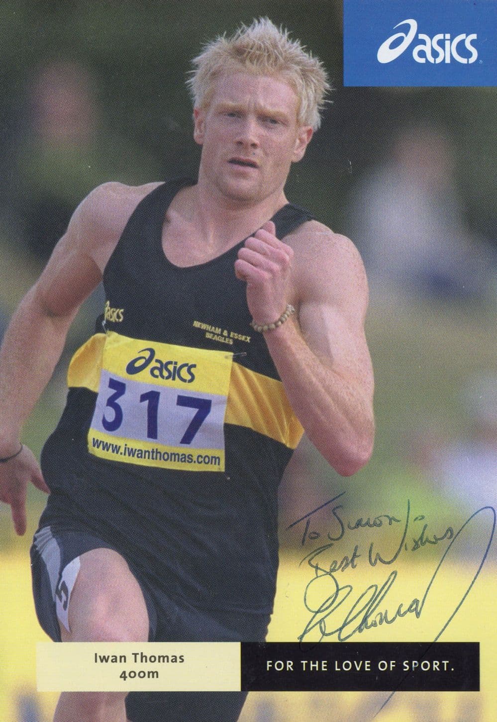 Iwan Thomas Olympic Games Athletics Hand Signed Photo