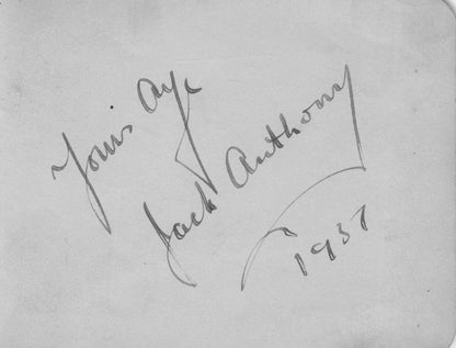 Jack Anthony Old Scottish Actor John Gielgud Triple Signed Autograph Page