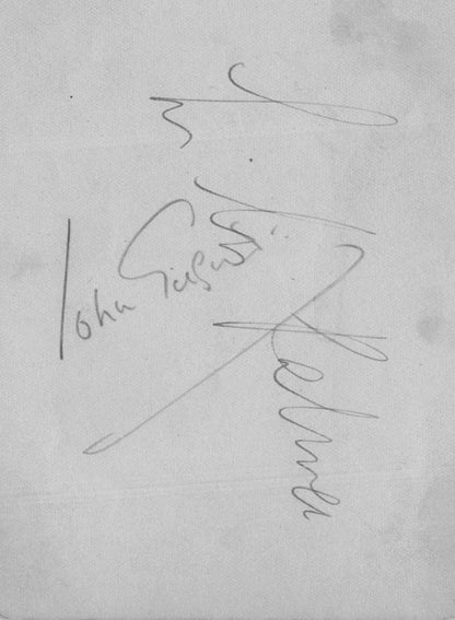 Jack Anthony Old Scottish Actor John Gielgud Triple Signed Autograph Page