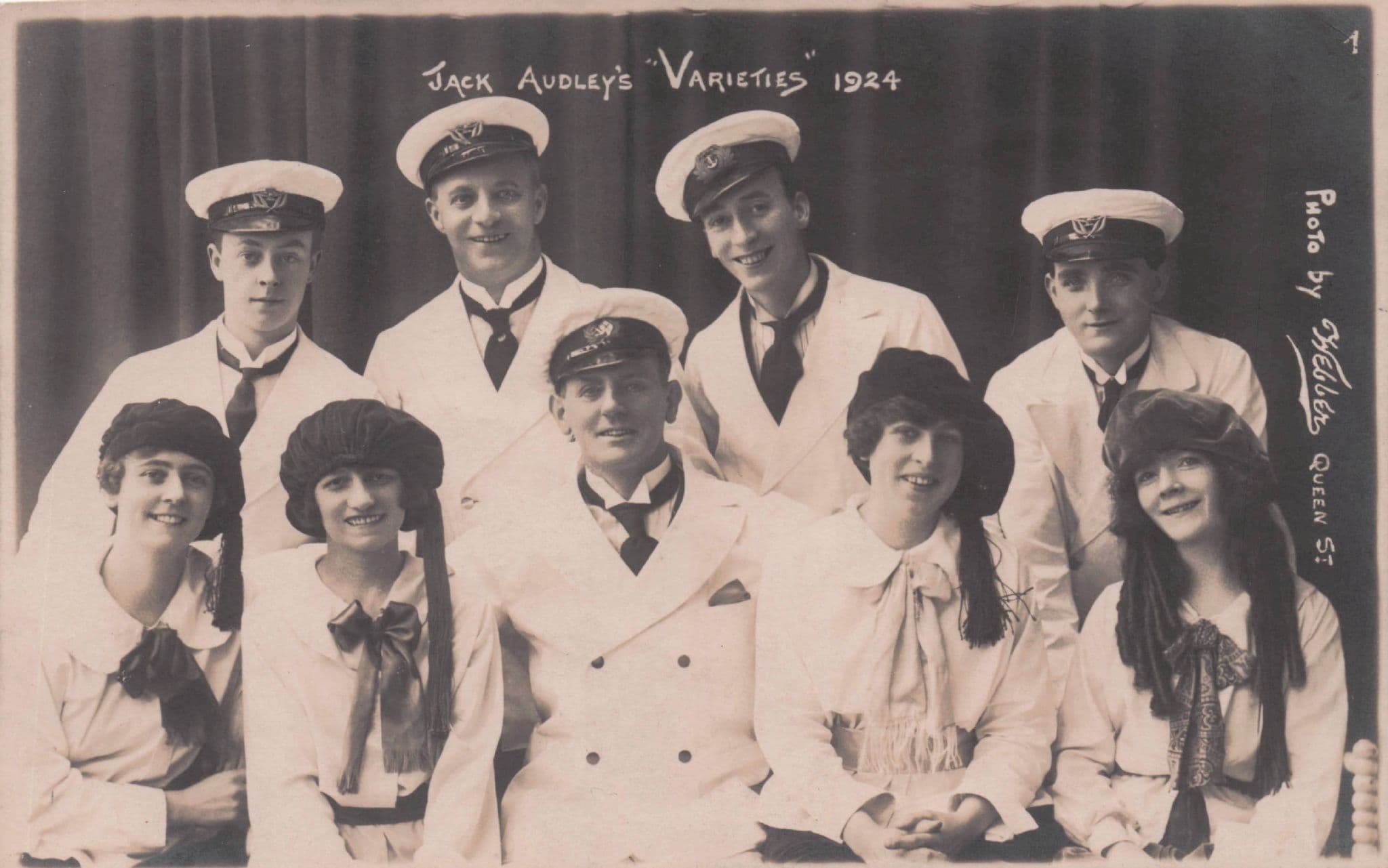 Jack Audley's Cadets Varieties Entertainers Old Theatre Postcard