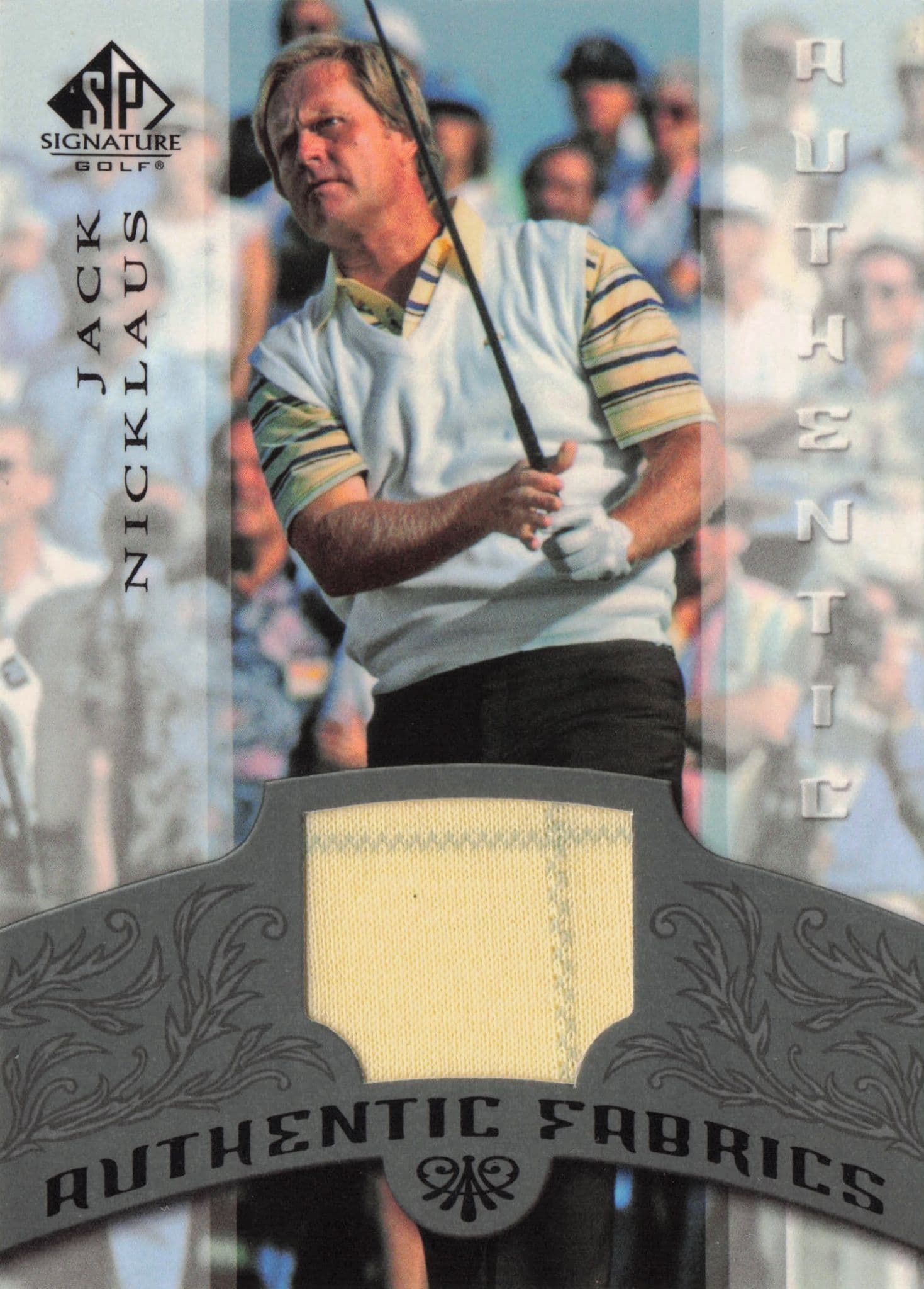 Jack Nicklaus Authentic Fabrics 2005 SP Golf Upper Deck Worn Shirt Card
