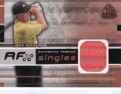 Jack Nicklaus Authentic Fabrics Singles 2003 Golf Upper Deck Worn Shirt Card