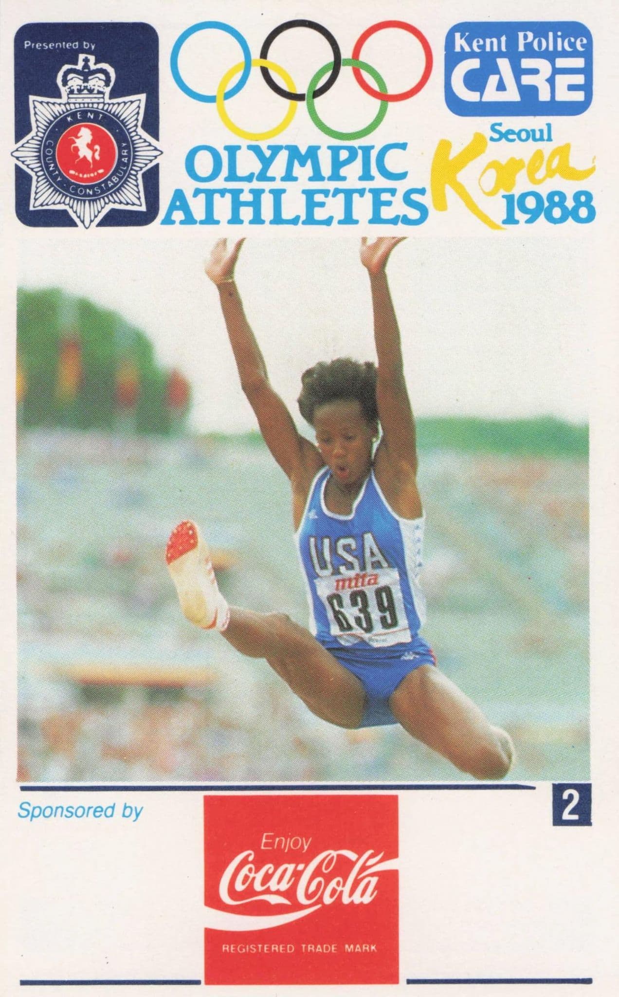 Jackie Joyner Kersee USA Long Jump 1988 Olympics Rare Trade Photo Card