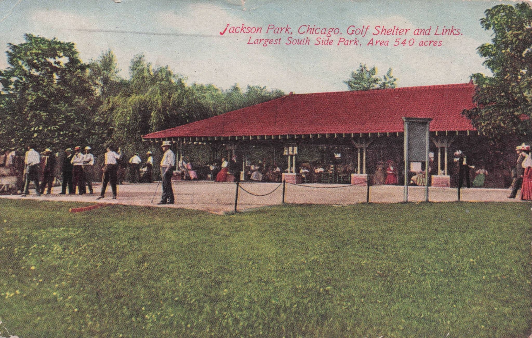 Jackson Park Chicago USA Golf Course Driving Practice Range Old Postcard