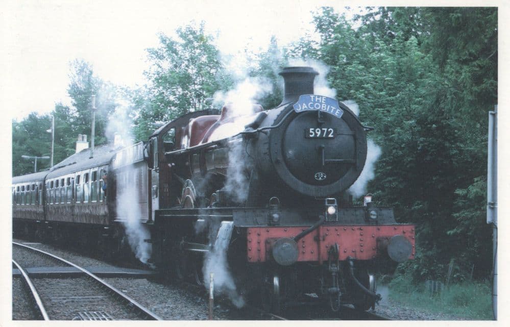 Jacobite Alton Hall 5972 Train at Glenfinnan Station Postcard