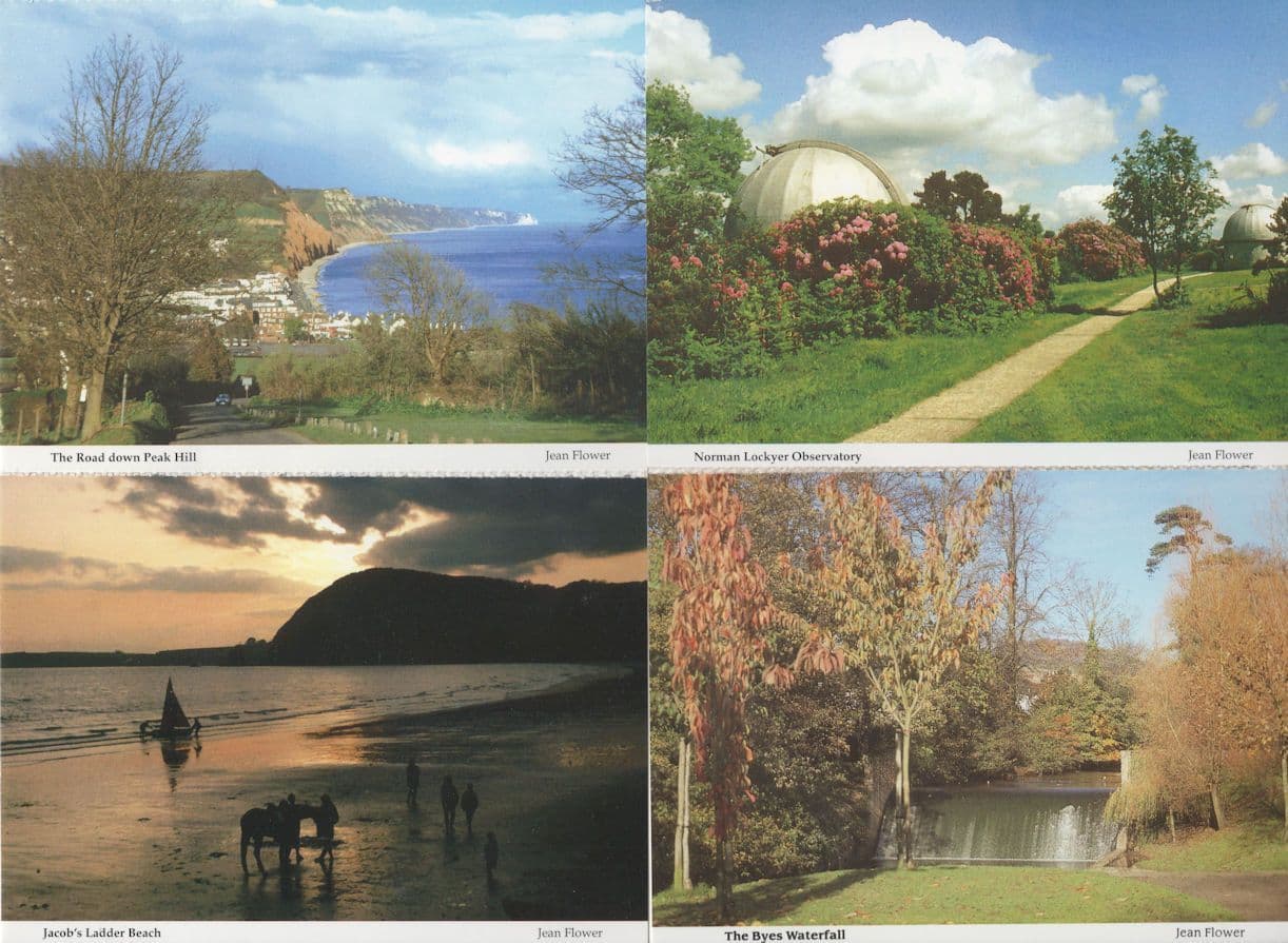 Jacobs Ladder Beach at Sunset Sidmouth Devon Observatory 4x Postcard s