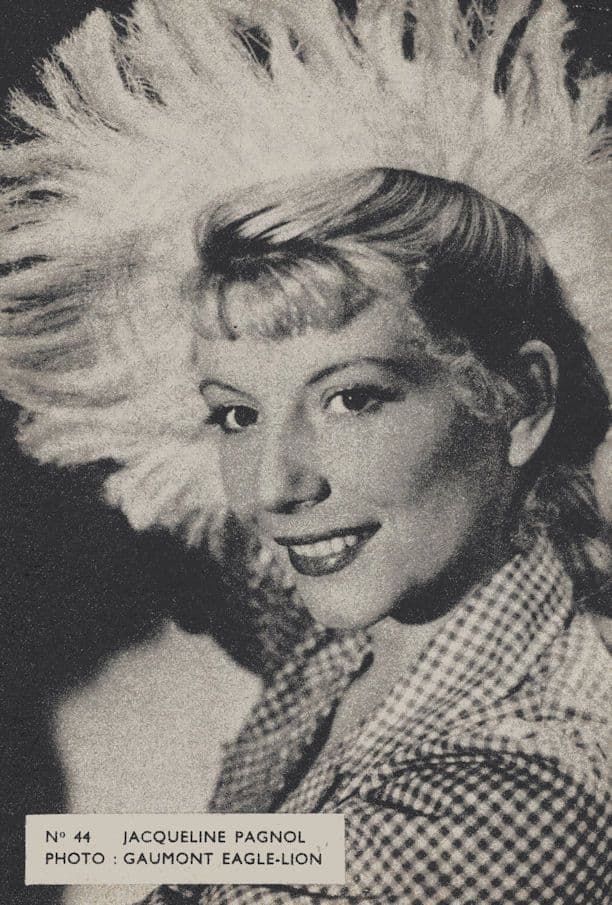 Jacqueline Pagnol Belgium 1950s Postcard Size Film Actress Card