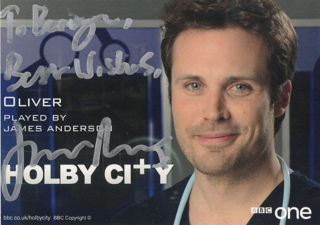 James Anderson Oliver Holby City Hand Signed Cast Card Photo