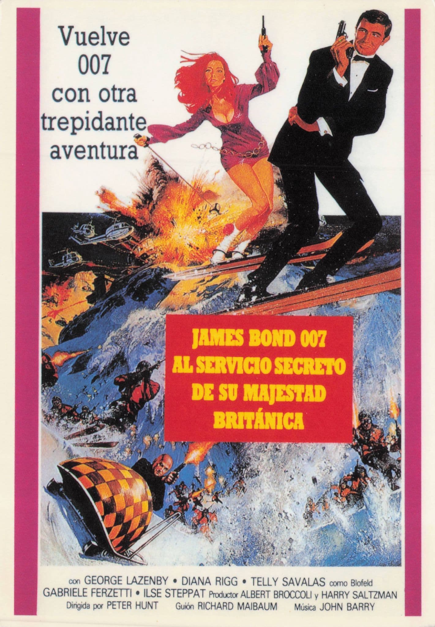 James Bond On Her Majestys Secret Service Film Spanish Poster Postcard