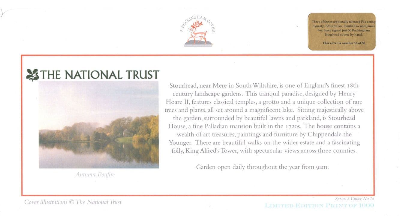 James Edward & Emilia Fox National Trust LTD TO 50 MULTI Hand Signed FDC