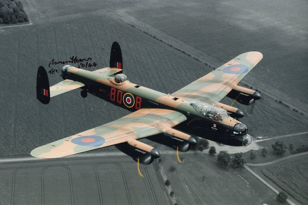 James Flowers 50 WW2 Squadron Lancaster War 12x8 Hand Signed Photo
