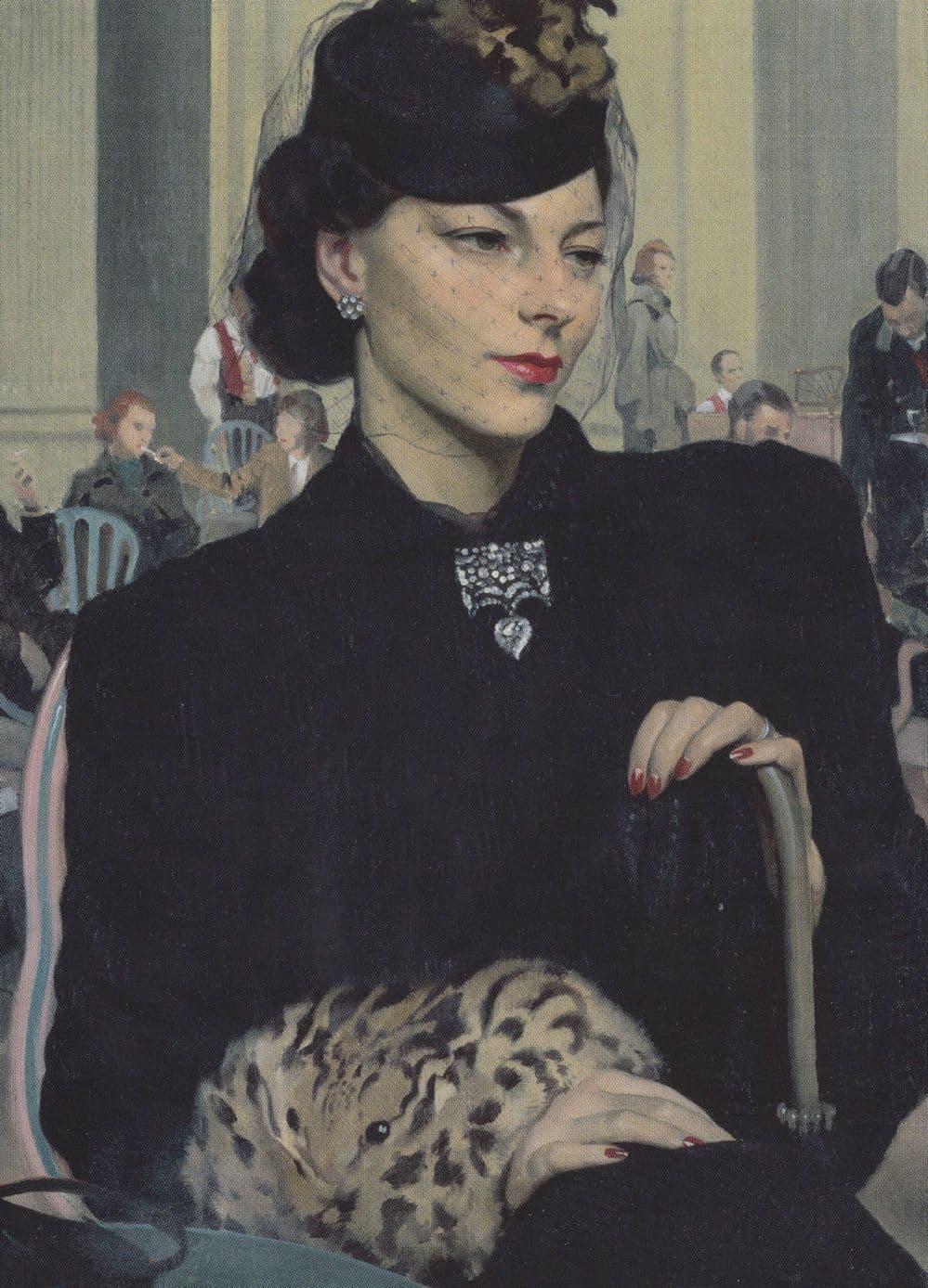 James Gunn Pauline Waiting 1939 Painting Postcard