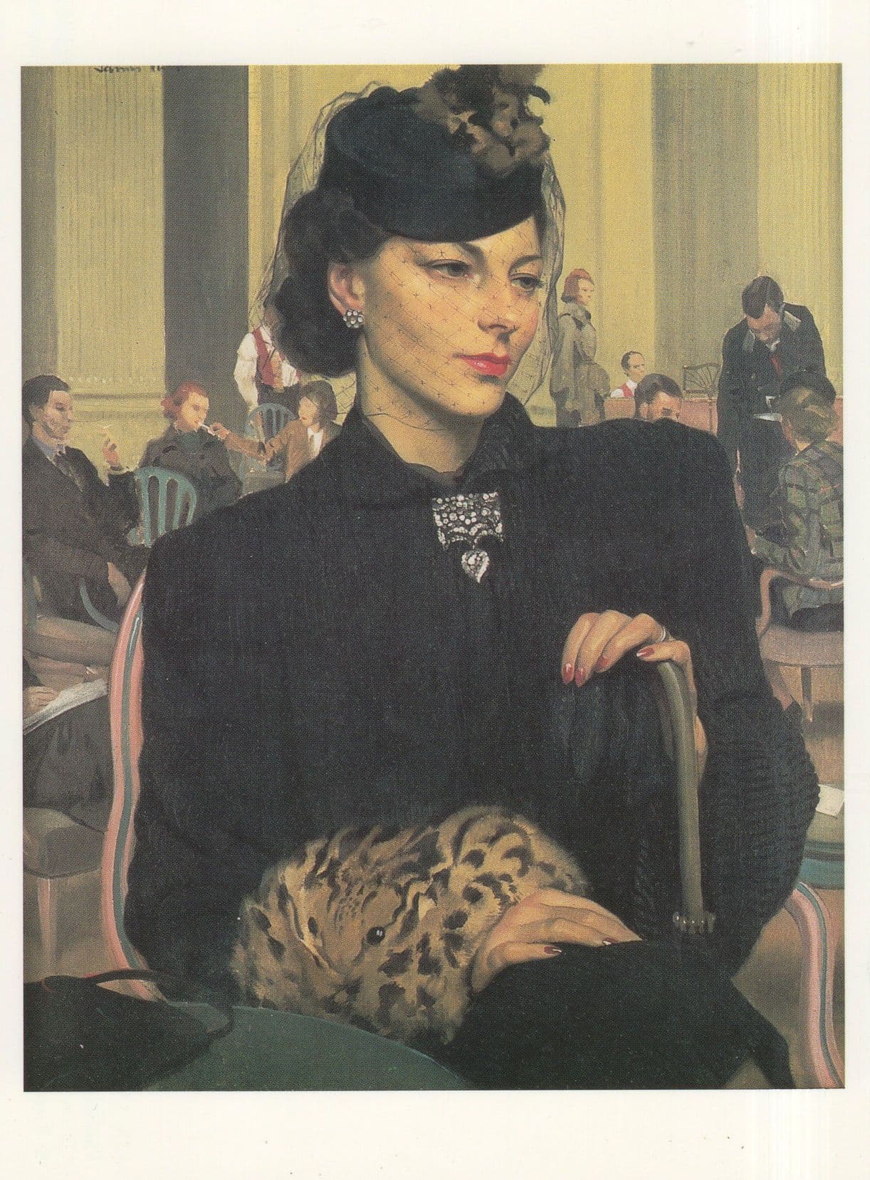 James Gunn Pauline Waiting Painting London Royal Academy Postcard