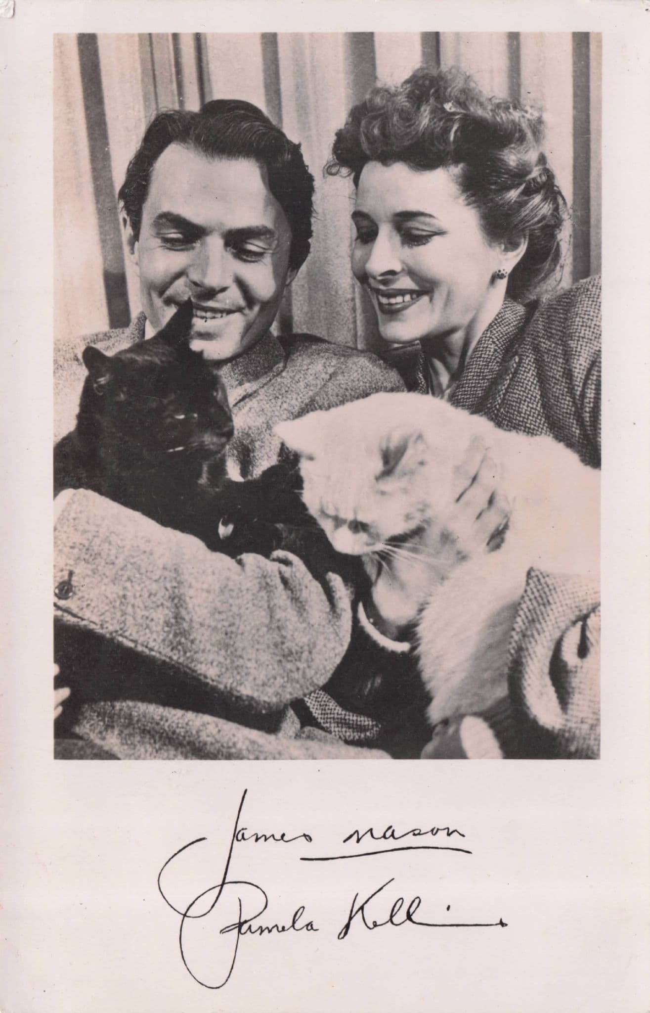 James Mason & Pamela Kellino & Pet Dogs Printed Signed Photo