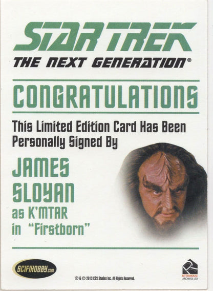 James Sloyan Star Trek Hand Signed Autograph Photo Card