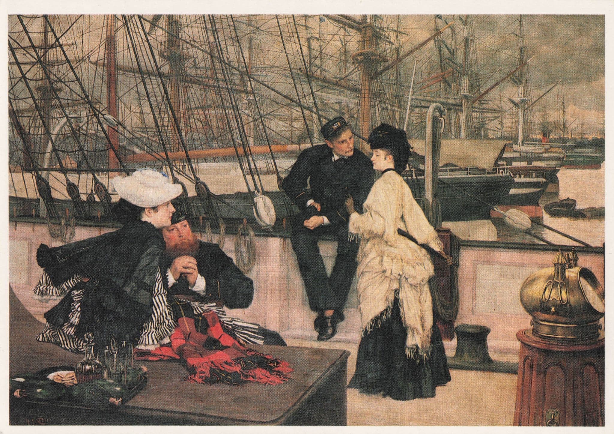 James Tissot The Captain & The Mate Barbican Art Painting Postcard