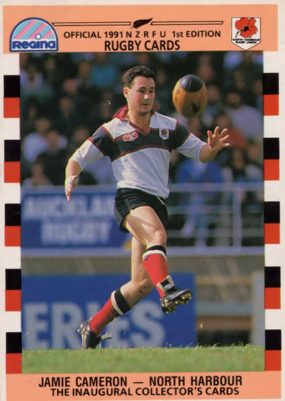 Jamie Cameron North Harbour 1991 Hand Signed Rugby Card Photo