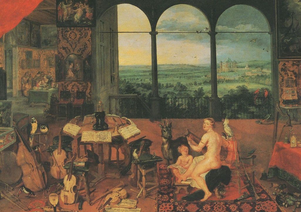 Jan Brueghel Allegory Of The Sense Of Hearing Music Painting Postcard