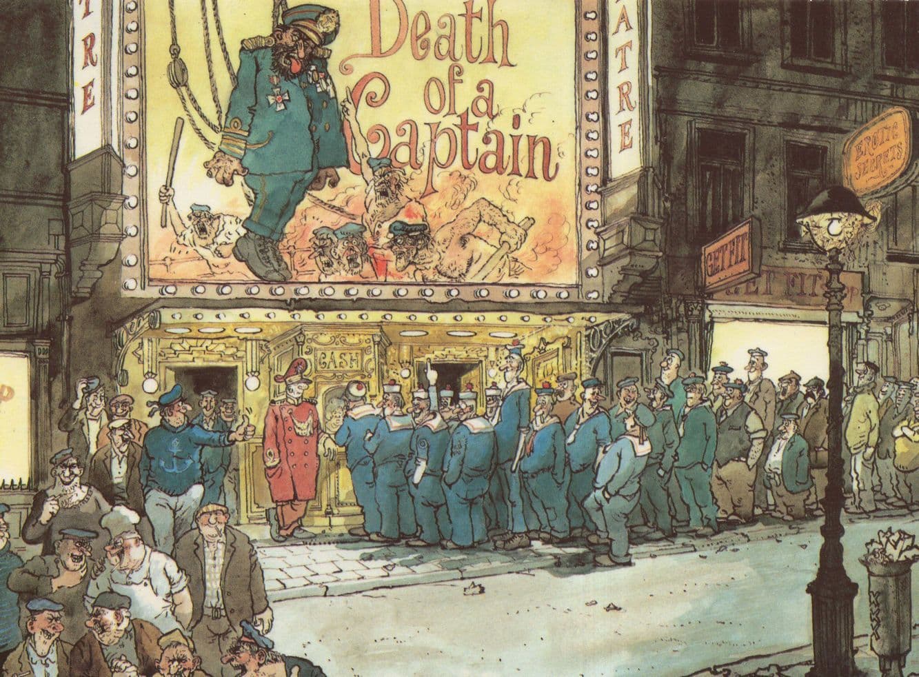 Jan Sanders Death Of A Theatre Dutch Art Illustrator Comic Postcard