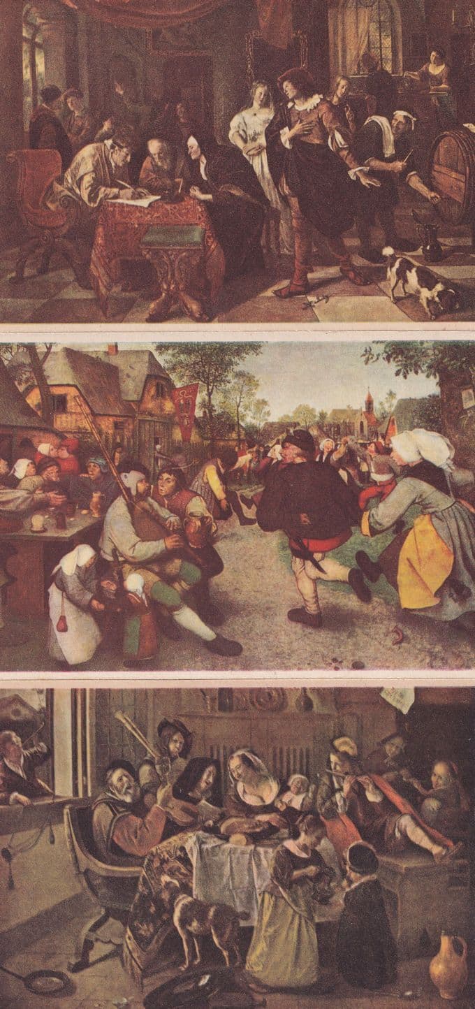 Jan Steen Mariage Danse De Paysans 3x Dutch Painting Postcard s