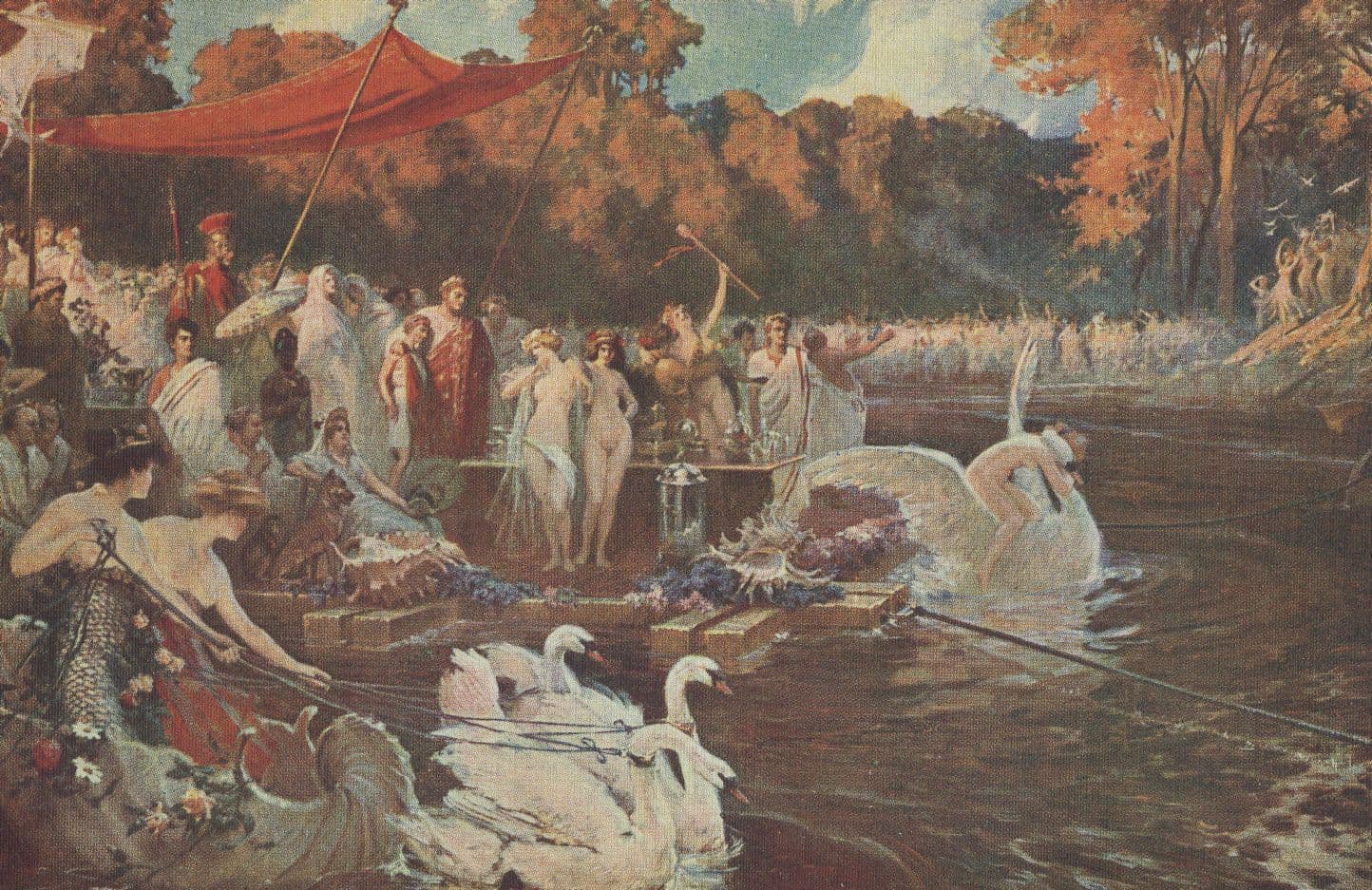 Jan Styka The Pleasures Of Nero Antique Polish Painting Postcard