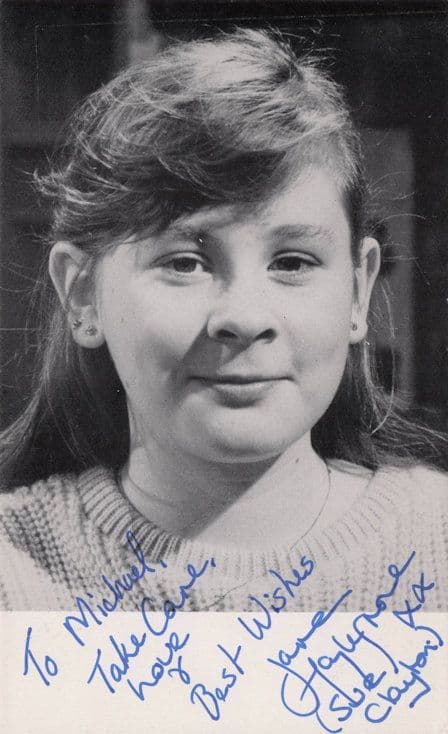 Jane Hazlegrove as Child Star Coronation Street Hand Signed Cast Card Photo
