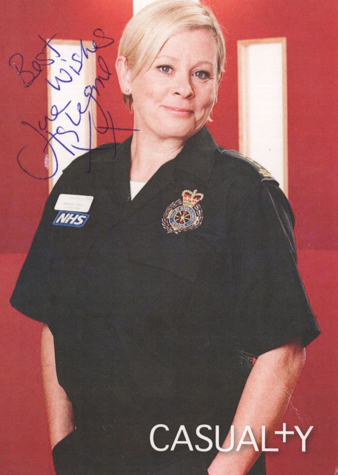 Jane Hazlegrove as Dixie in BBC Casualty RARE Hand Signed Cast Card Photo