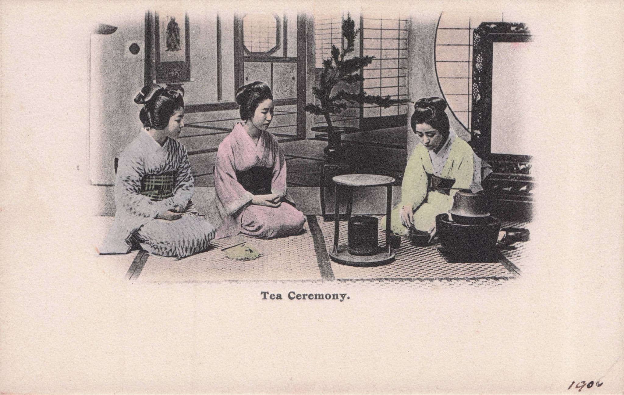 Japanese Tea Ceremony Boots The Chemists Antique Japan Postcard