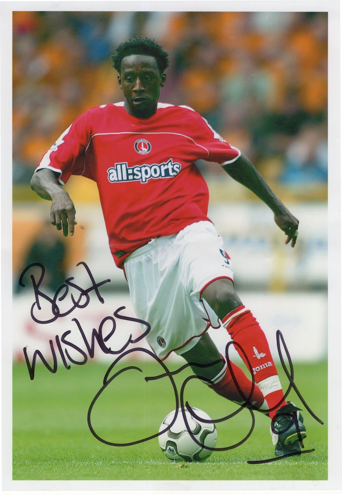 Jason Euell Charlton Athletic Football Club Hand Signed Large Photo