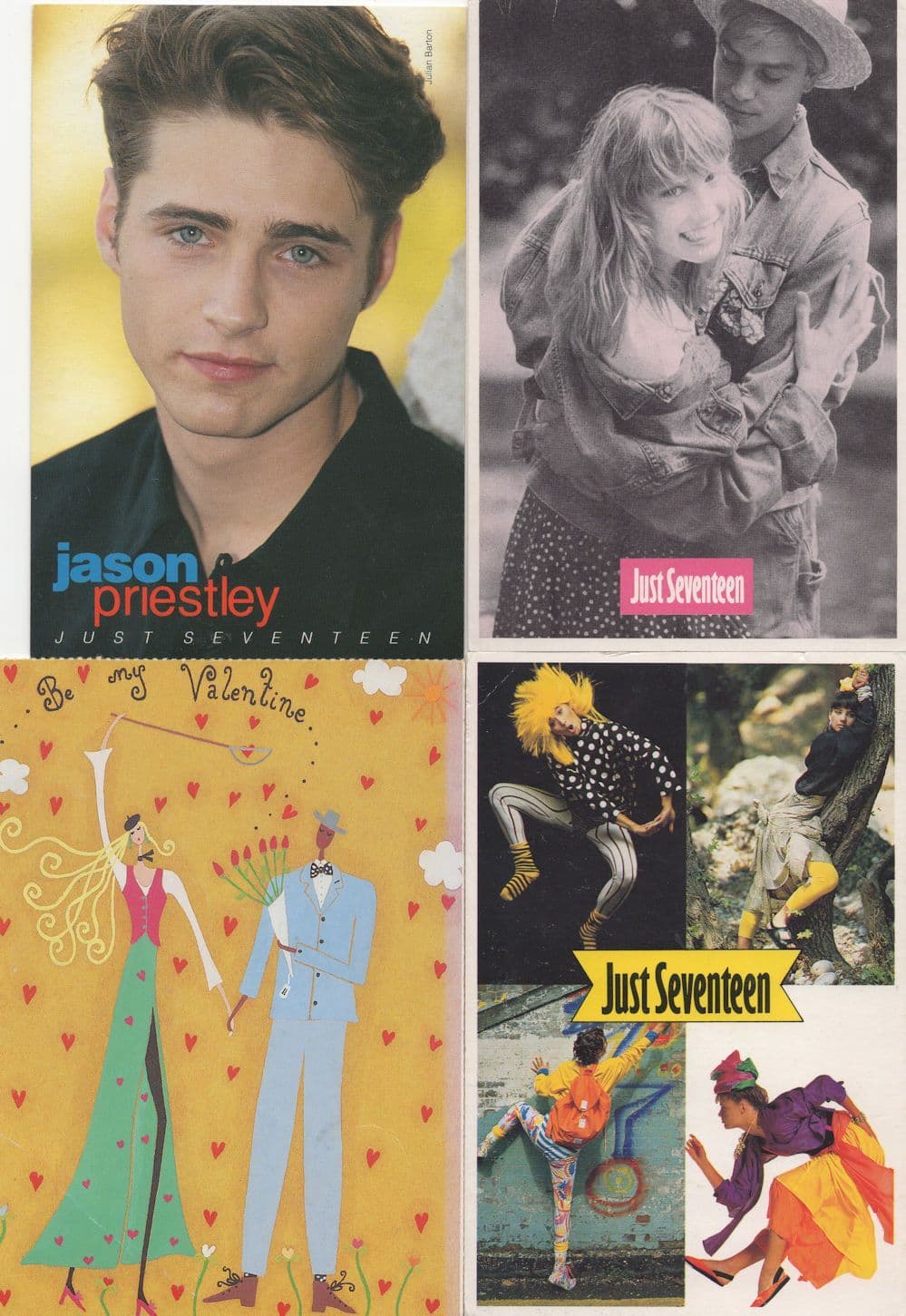 Jason Priestley Just Seventeen Magazine 4x Postcard s