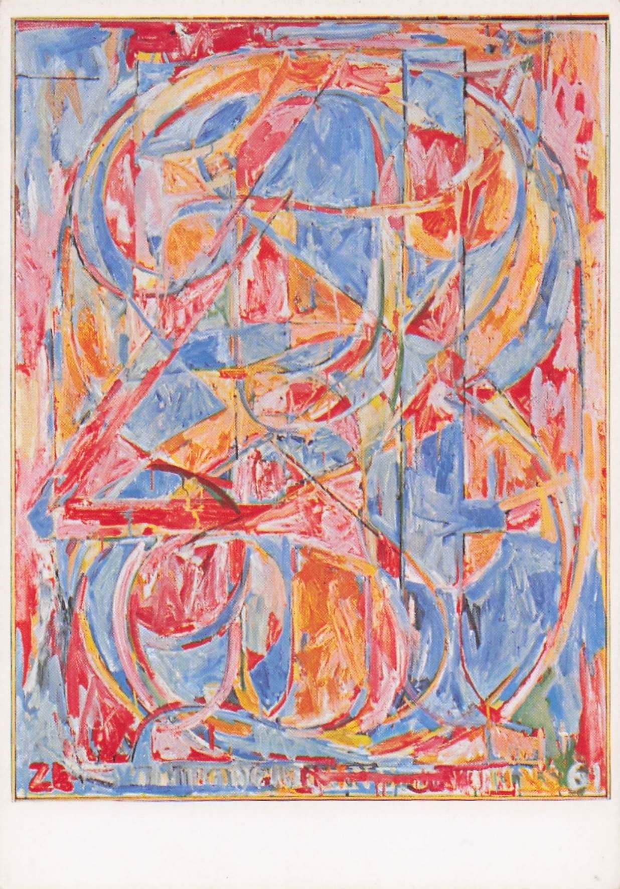 Jasper Johns Zero Through Nine Painting Postcard