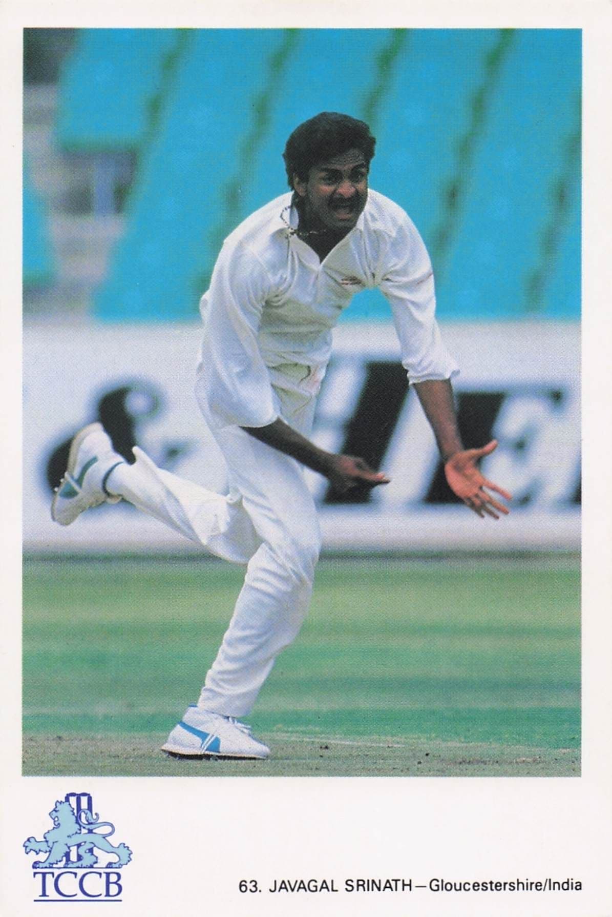 Javagal Srinath Gloucestershire TCCB Classic Cricket Photo Postcard