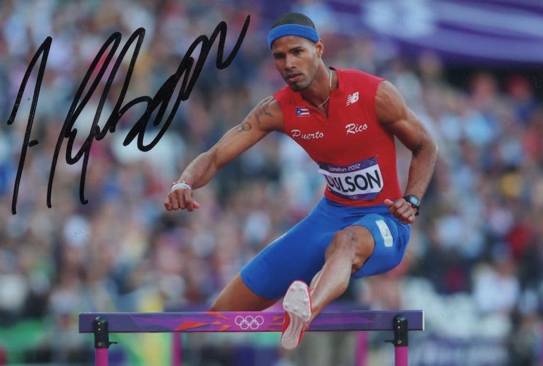 Javier Culson Puerto Rican Olympic Games Hurdles Hand Signed Photo