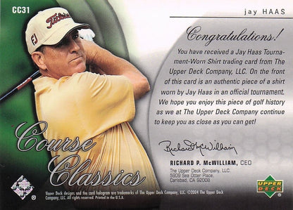 Jay Haas Course Classics 2004 Authentic Tournament Upper Deck Golf Shirt Card