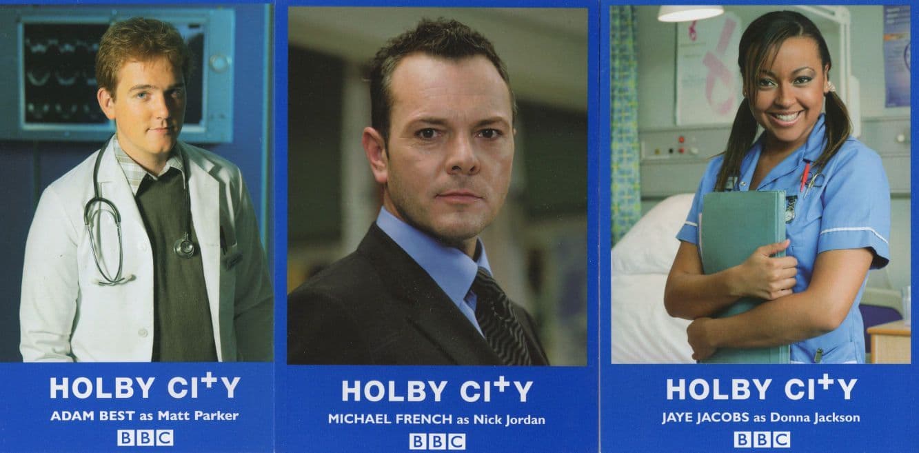 Jaye Jacobs Adam Best Michael French 3x Holby City Unsigned Cast Card s