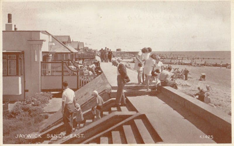 Jaywick Sands Boy Gang Approaching East Essex Vintage Real Photo Postcard
