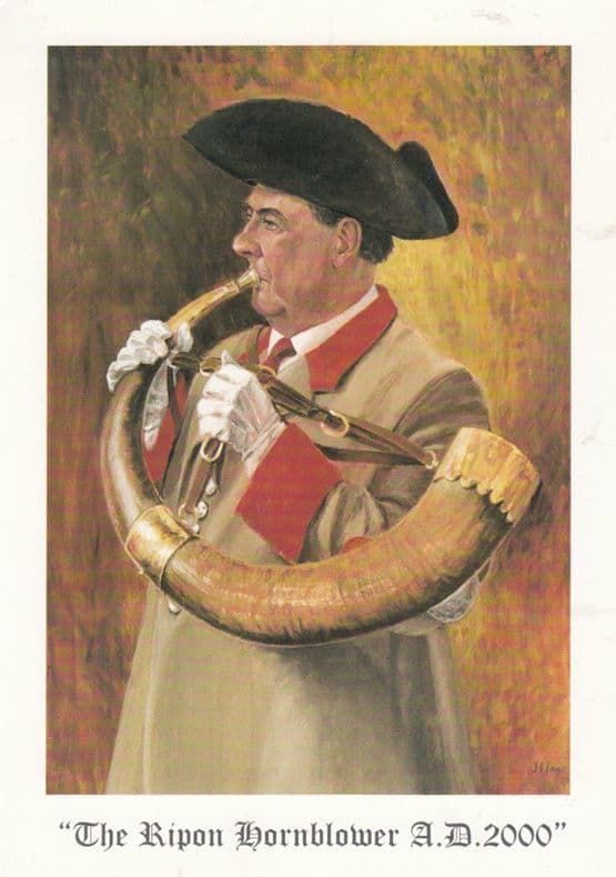 JD Page Sharow Gallery Painting of The Ripon Hornblower Large Postcard