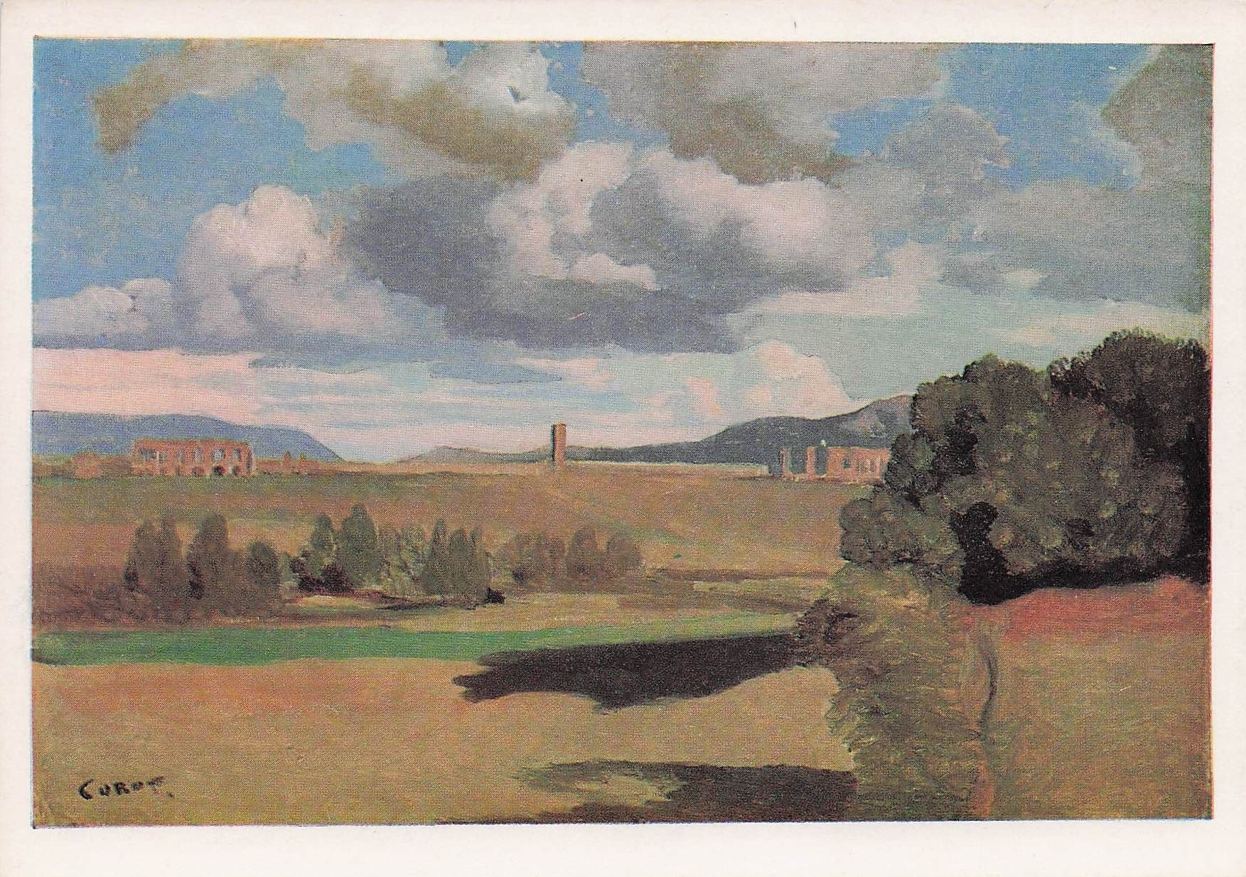 Jean Baptiste Corot The Roman Campagne Painting Postcard