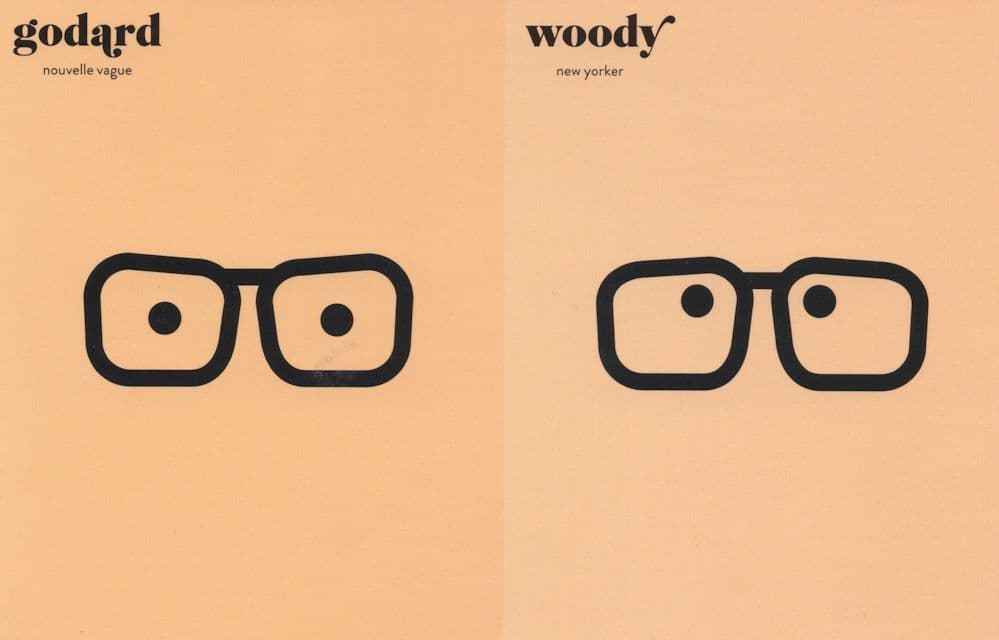 Jean Luc Godard Woody Allen USA vs France Movie Spectacles Postcard