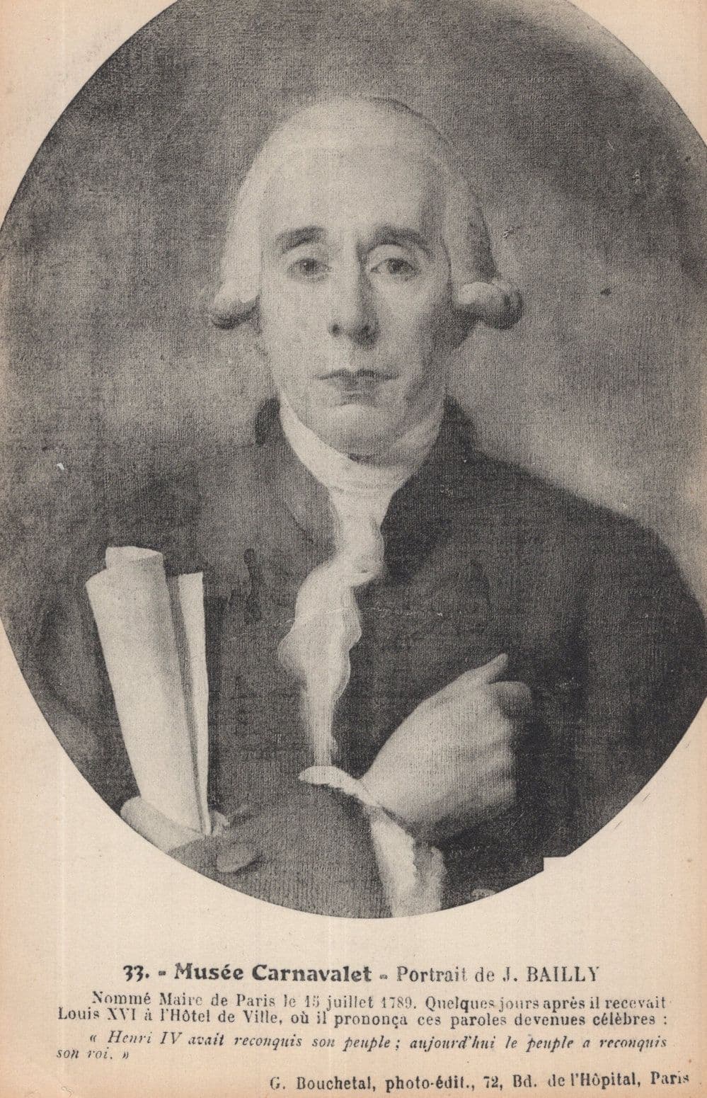 Jean Sylvain Bailly French Astronomer Freemason Antique Painting Postcard
